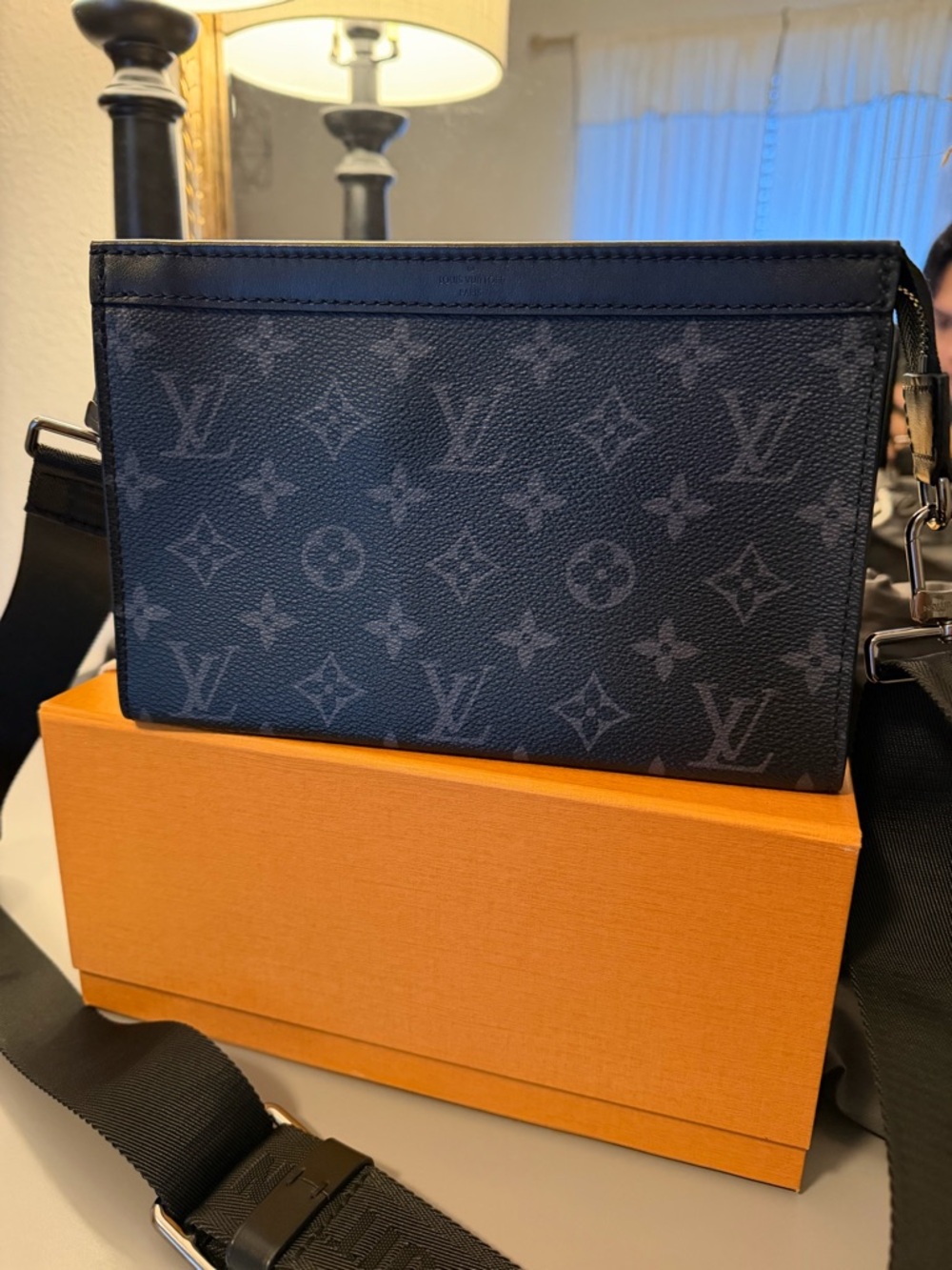 Louis Vuitton Monogram Eclipse Crossbody Gaston in Black